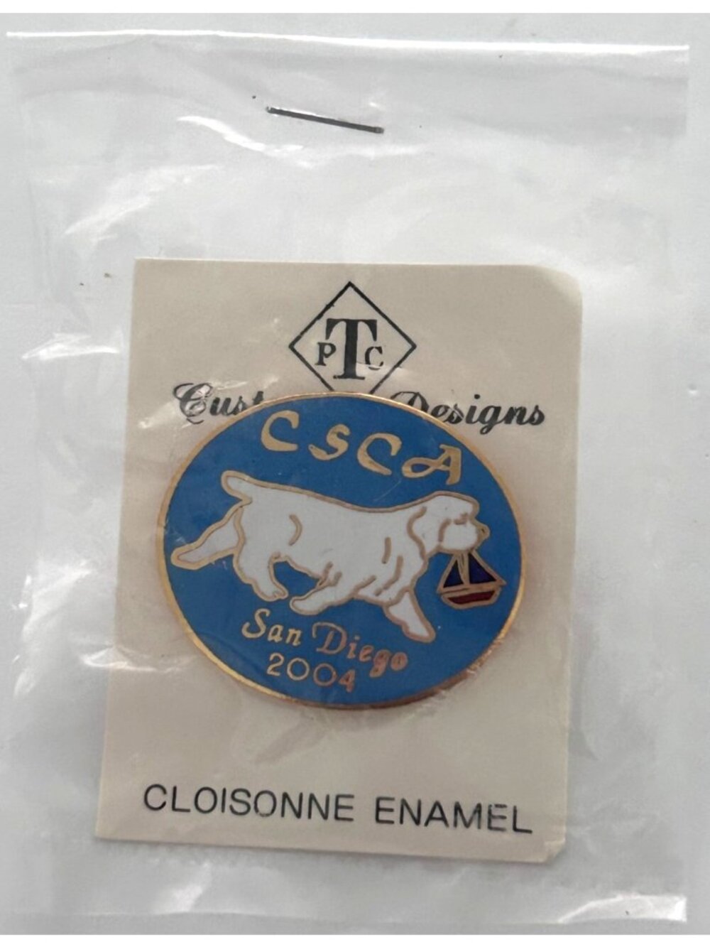 Clumber Spaniel Club of America CSCA 2004 San Diego Cloisonne Enamel Pin Dog